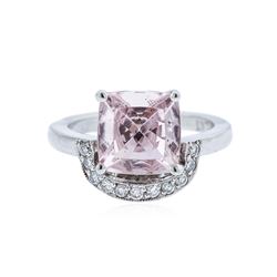 Platinum 2.38 ctw Morganite and Diamond Ring