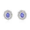 Image 1 : 14KT White Gold 2.56 ctw Tanzanite and Diamond Earrings