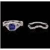 Image 3 : 14KT White Gold 1.41 ctw Tanzanite and Diamond Wedding Ring Set