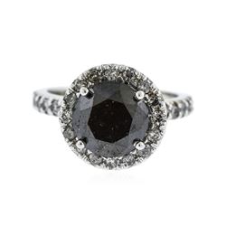 14KT White Gold 5.59 ctw Black Diamond Ring