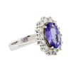 Image 2 : 14KT Two-Tone Gold 2.38 ctw Tanzanite and Diamond Ring