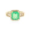 Image 1 : 14KT Yellow Gold 1.95 ctw Emerald and Diamond Ring