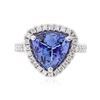 Image 1 : 14KT White Gold 4.25 ctw Tanzanite and Diamond Ring