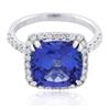 Image 2 : 14KT White Gold 6.43 ctw Tanzanite and Diamond Ring