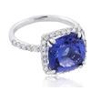 Image 3 : 14KT White Gold 6.43 ctw Tanzanite and Diamond Ring