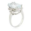 Image 3 : 14KT White Gold 6.97 ctw Aquamarine and Diamond Ring