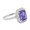 Image 2 : 14KT White Gold 2.03 ctw Tanzanite and Diamond Ring