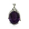 Image 1 : 14KT White Gold 50.77 ctw Amethyst and Diamond Pendant