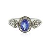 Image 1 : 14KT White Gold 1.04 ctw Tanzanite and Diamond Ring