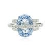 Image 1 : 14KT White Gold 9.75 ctw Blue Topaz and Diamond Ring