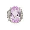 Image 1 : 14KT White Gold GIA Certified 20.25 ctw Kunzite and Diamond Ring