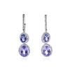 Image 1 : 14KT White Gold 8.10 ctw Tanzanite and Diamond Earrings