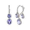 Image 2 : 14KT White Gold 8.10 ctw Tanzanite and Diamond Earrings