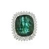 Image 1 : 14KT White Gold 26.37 ctw Emerald and Diamond Ring