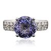 Image 2 : 18KT White Gold 3.99 ctw Tanzanite and Diamond Ring