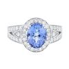 Image 1 : 14KT White Gold 3.14 ctw Tanzanite and Diamond Ring