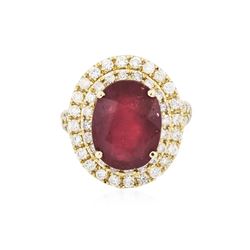 14KT Yellow Gold 8.56 ctw Ruby and Diamond Ring