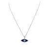 Image 2 : 18KT White Gold 0.20 ctw Diamond Evil Eye Pendant With Chain