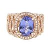 Image 1 : 14KT Rose Gold 3.21 ctw Tanzanite and Diamond Ring