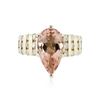 Image 1 : 14KT Yellow and White Gold 3.18 ctw Morganite and Diamond Ring