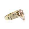 Image 2 : 14KT Yellow and White Gold 3.18 ctw Morganite and Diamond Ring