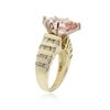 Image 3 : 14KT Yellow and White Gold 3.18 ctw Morganite and Diamond Ring