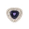 Image 1 : 14KT White Gold 5.75 ctw Tanzanite and Diamond Ring