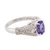 Image 2 : 14KT White Gold 1.16 ctw Tanzanite and Diamond Ring