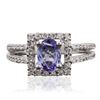 Image 1 : 18KT White Gold 0.83 ctw Tanzanite and Diamond Ring