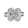 Image 1 : 18KT White Gold 0.58 ctw Diamond Ring