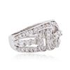 Image 2 : 14KT White Gold 0.80 ctw Diamond Ring