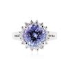 Image 1 : 14KT White Gold 4.76 ctw Tanzanite and Diamond Ring