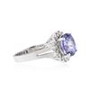 Image 2 : 14KT White Gold 4.76 ctw Tanzanite and Diamond Ring