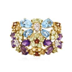 10KT Yellow Gold Multi-Gemstone Ring