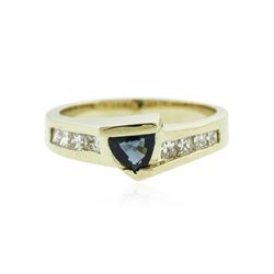 14KT Yellow Gold 0.65 ctw Sapphire and Diamond Ring