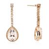 Image 2 : 14KT Rose Gold 10.66 ctw Morganite and Diamond Earrings