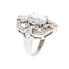 Image 3 : 14KT White Gold 4.09 ctw Aquamarine and Diamond Ring