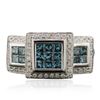 Image 1 : 14KT White Gold 0.97 ctw Blue Diamond Ring