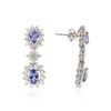 Image 2 : 14KT Two-Tone Gold 1.76 ctw Tanzanite and Diamond Earrings