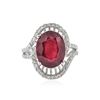 Image 1 : 14KT White Gold 7.70 ctw Ruby and Diamond Ring