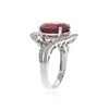 Image 3 : 14KT White Gold 7.70 ctw Ruby and Diamond Ring