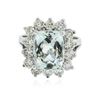 Image 1 : 14KT White Gold 3.96 ctw Aquamarine and Diamond Ring