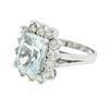 Image 2 : 14KT White Gold 3.96 ctw Aquamarine and Diamond Ring