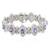 Image 1 : 14KT White Gold 7.92 ctw Tanzanite and Diamond Bracelet
