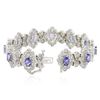 Image 3 : 14KT White Gold 7.92 ctw Tanzanite and Diamond Bracelet