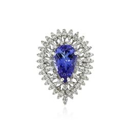 14KT White Gold 4.05 ctw Tanzanite and Diamond Ring