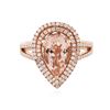 Image 1 : 14KT Rose Gold 2.95 ctw Morganite and Diamond Ring