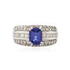 Image 1 : 14KT White Gold 1.46 ctw Tanzanite and Diamond Ring