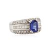 Image 2 : 14KT White Gold 1.46 ctw Tanzanite and Diamond Ring