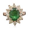 Image 1 : 14KT Rose Gold 2.48 ctw Emerald and Diamond Ring